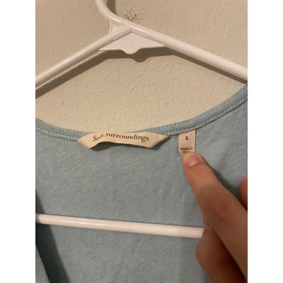 Soft Surroundings Light Blue Sleeveless Casual Midi Dress Linen Blend Size Small - Picture 6 of 7